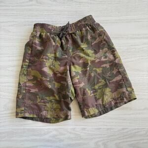 Op Boy’s XS (4-5) Green Camouflage Swim Trunks with Mesh Lining